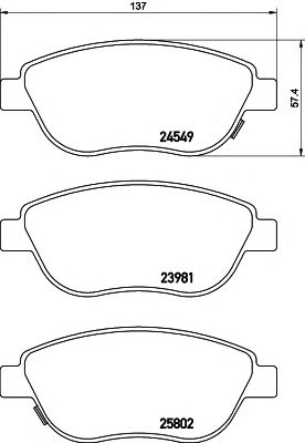 HELLA 8db355020881 -  Комплект тормозных колодок, дисковый тормоз
