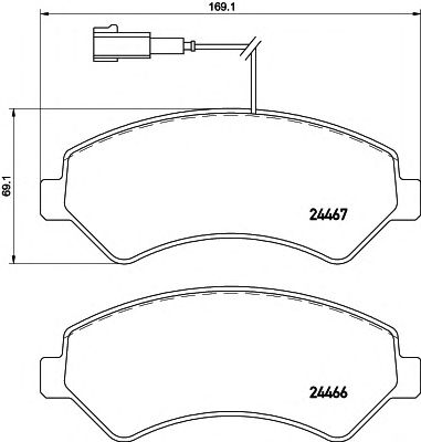 HELLA 8db355021281 -  Комплект тормозных колодок, дисковый тормоз