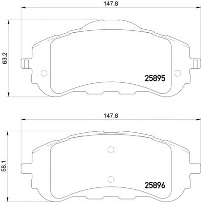 HELLA 8db355021321 -  Комплект тормозных колодок, дисковый тормоз