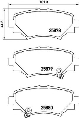 HELLA 8db355021411 -  Комплект тормозных колодок, дисковый тормоз
