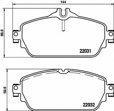 HELLA 8db355021551 -  Комплект тормозных колодок, дисковый тормоз
