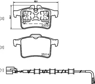 HELLA 8db355021561 -  Комплект тормозных колодок, дисковый тормоз