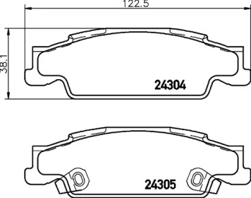 HELLA 8db355021581 -  Комплект тормозных колодок, дисковый тормоз