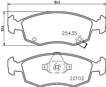 HELLA 8db355021751 -  Комплект тормозных колодок, дисковый тормоз