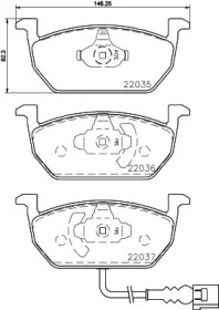 HELLA 8db355021951 -  Комплект тормозных колодок, дисковый тормоз