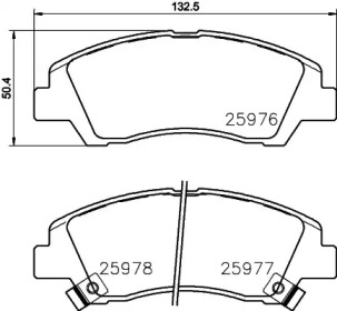 HELLA 8db355023001 -  Комплект тормозных колодок, дисковый тормоз