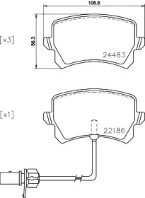 HELLA 8db355023031 -  Комплект тормозных колодок, дисковый тормоз