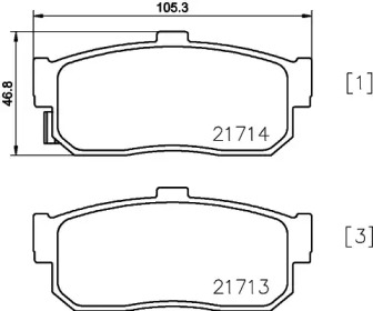 HELLA 8db355023181 -  Комплект тормозных колодок, дисковый тормоз