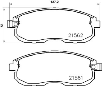 HELLA 8db355023201 -  Комплект тормозных колодок, дисковый тормоз
