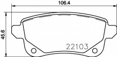 HELLA 8db355023211 -  Комплект тормозных колодок, дисковый тормоз