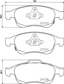 HELLA 8db355023251 -  Комплект тормозных колодок, дисковый тормоз