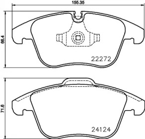 HELLA 8db355024671 -  Комплект тормозных колодок, дисковый тормоз