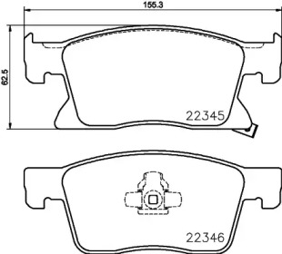HELLA 8db355024781 -  Комплект тормозных колодок, дисковый тормоз