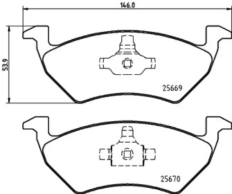 HELLA 8db355025641 -  Комплект тормозных колодок, дисковый тормоз
