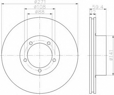 HELLA 8dd355100001 -  Тормозной диск