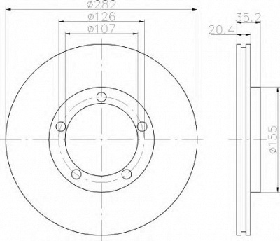 HELLA 8dd355100011 -  Тормозной диск
