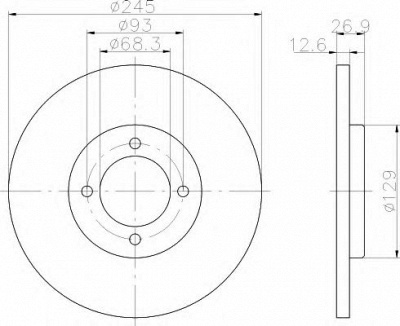 HELLA 8dd355100021 -  Тормозной диск