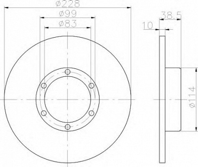 HELLA 8dd355100031 -  Тормозной диск