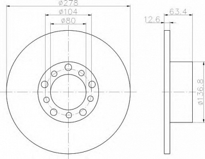 HELLA 8dd355100071 -  Тормозной диск