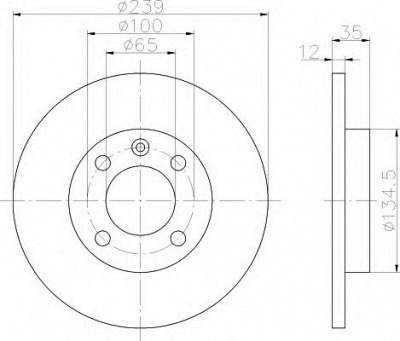 HELLA 8dd355100131 -  Тормозной диск