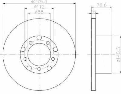 HELLA 8dd355100201 -  Тормозной диск