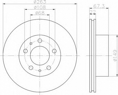 HELLA 8dd355100341 -  Тормозной диск