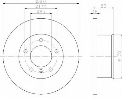 HELLA 8dd355100391 -  Тормозной диск