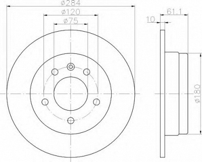 HELLA 8dd355100511 -  Тормозной диск