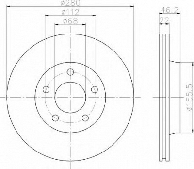 HELLA 8dd355100571 -  Тормозной диск