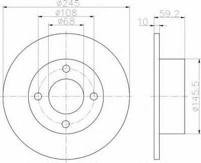 HELLA 8dd355100601 -  Тормозной диск