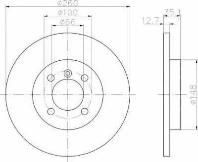 HELLA 8dd355100631 -  Тормозной диск