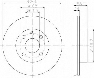HELLA 8dd355100721 -  Тормозной диск