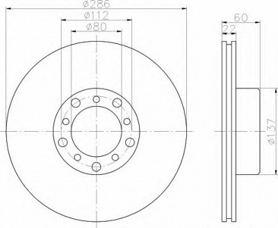 HELLA 8dd355100791 -  Тормозной диск
