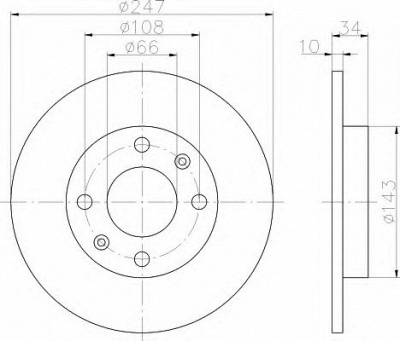 HELLA 8dd355100841 -  Тормозной диск
