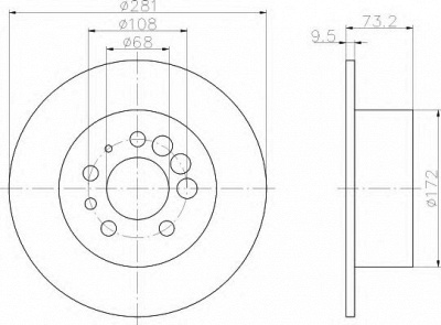 HELLA 8dd355100891 -  Тормозной диск