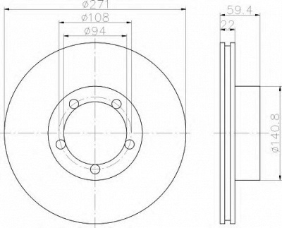 HELLA 8dd355101021 -  Тормозной диск