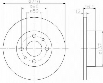 HELLA 8dd355101131 -  Тормозной диск