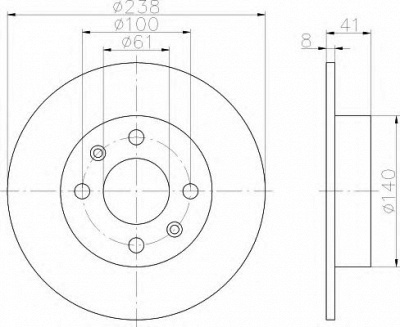 HELLA 8dd355101221 -  Тормозной диск