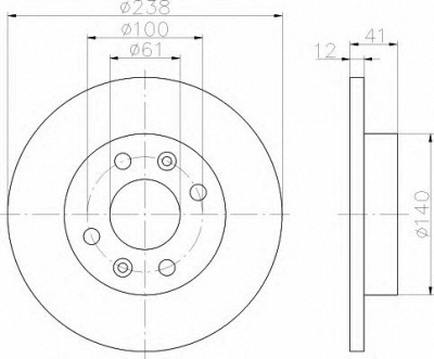 HELLA 8dd355101241 -  Тормозной диск