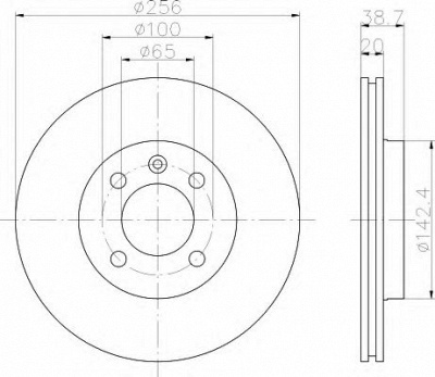 HELLA 8dd355101321 -  Тормозной диск