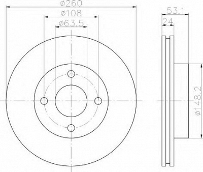 HELLA 8dd355101391 -  Тормозной диск