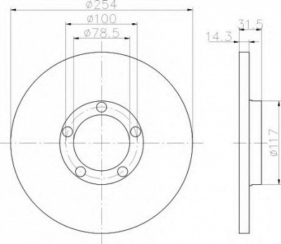 HELLA 8dd355101401 -  Тормозной диск