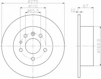 HELLA 8dd355101431 -  Тормозной диск