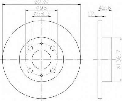 HELLA 8dd355101481 -  Тормозной диск