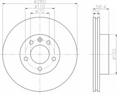 HELLA 8dd355101511 -  Тормозной диск