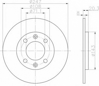 HELLA 8dd355101811 -  Тормозной диск