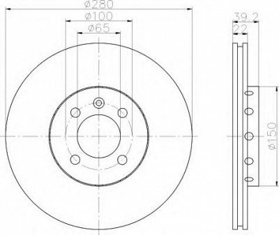 HELLA 8dd355101831 -  Тормозной диск