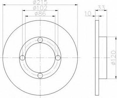 HELLA 8dd355101851 -  Тормозной диск