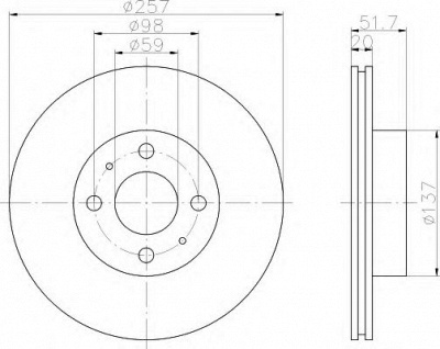 HELLA 8dd355101881 -  Тормозной диск