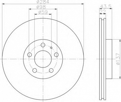 HELLA 8dd355101951 -  Тормозной диск